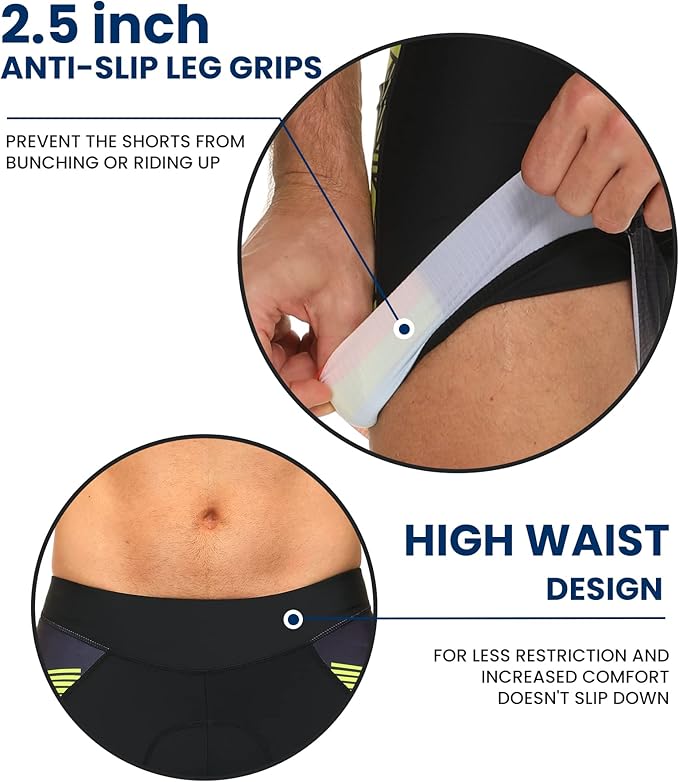 Padded Cycling Shorts Men's Cycling Underwear with 3D Padding Biking Bicycle Shorts Shock Absorb Comfortable Lightweight