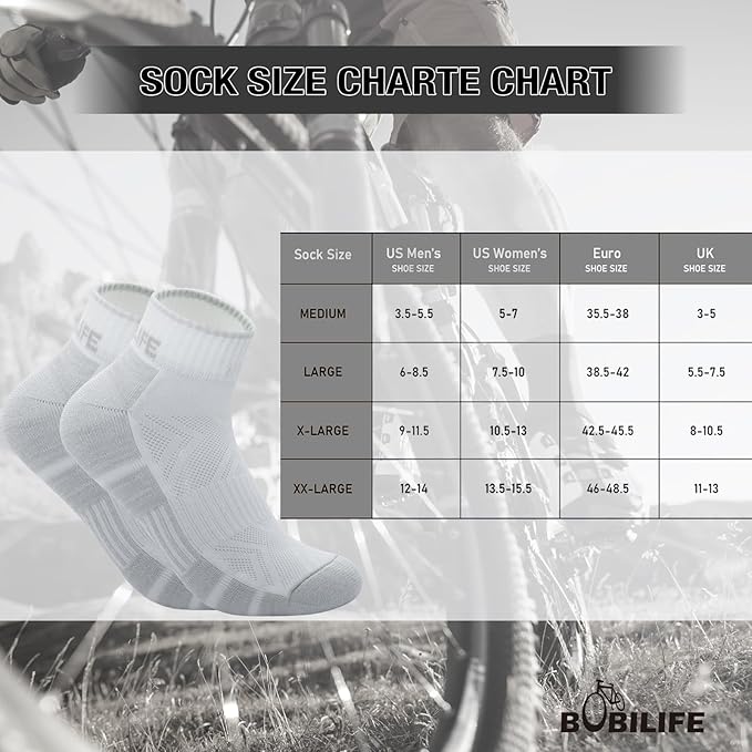 Ergonomic Ankle Cycling Biking Socks - Comfort for Bicycle Bike Riding, 2 Pairs