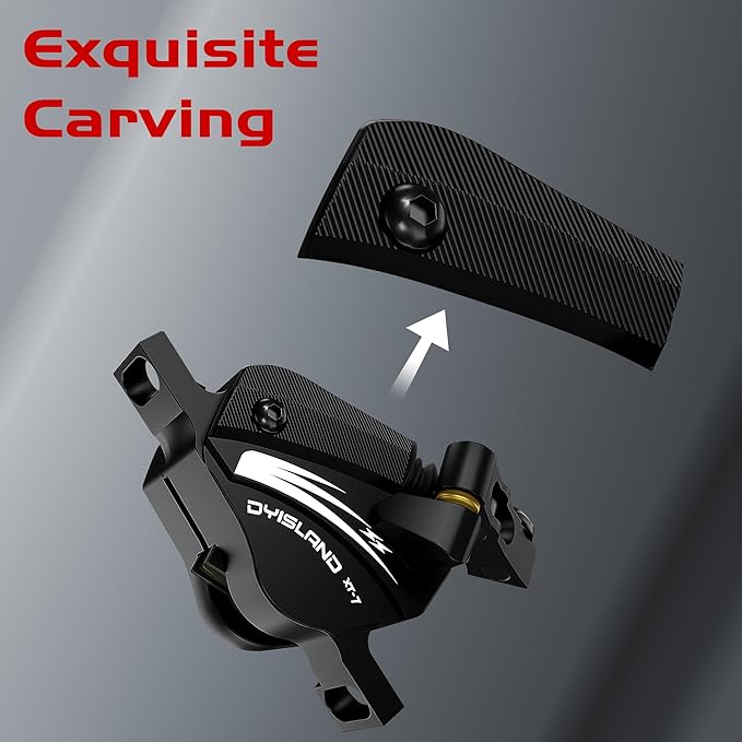 XT-7 Hydraulic Disc Brakes Calipers,Line Pulling/Cable Actuated Front & Rear Brake Calipers for MTB/Mountain Bike/E-Bike.