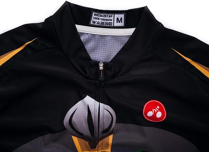 Men Cycling Jersey Skull Bike Short Sleeve Tops Quick-Dry Reflective 3-Pockets S-3XL