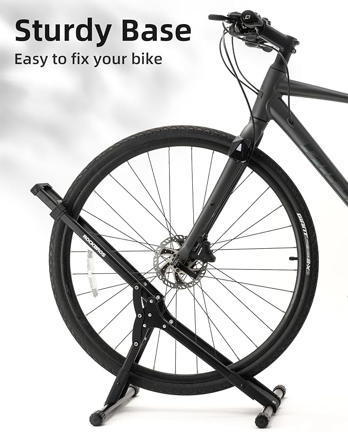 ROCKBROS Indoor Bike Stand for Storage, Garage - Floor Stand for 20-29'' Mountain & Road Bikes