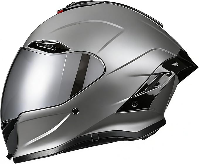 Full-face Helmet Biker Helmet ABS with EPS Cushion Liner Removable Washable 8 Air Vent Free Switch Long and Short Lens Replacement for Adult Unisex
