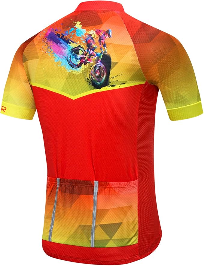 Cycling Jersey Mens Road Bicycle Clothing Summer Short Sleeve Breathable Cycling Tops
