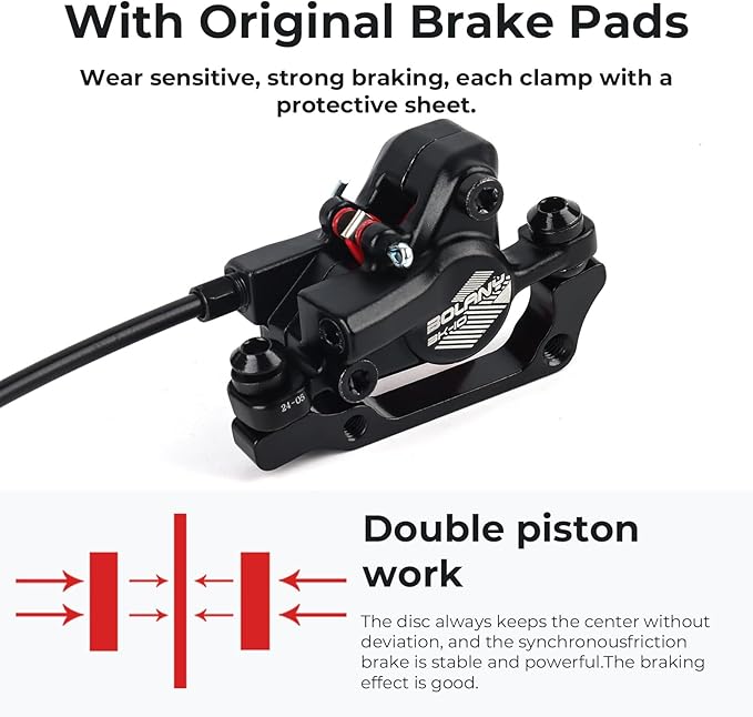 BOLANY Disc Brake Sets Oil Hydraulic MTB Bike Aluminum Alloy Front 800mm Rear 1400mm Brake Levers with is/PM Adapter Fit MTB Fat Bike E-Bike Road Bike