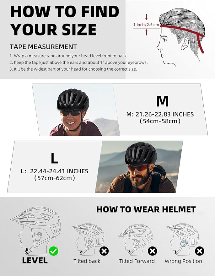 Shinmax Bike Helmet with USB Rechargeable Light & Detachable Magnetic Goggles UV Protective, Bicycle Helmet Men Women Mountain Road Adjustable Adult Cycling Helmet (WT-049)