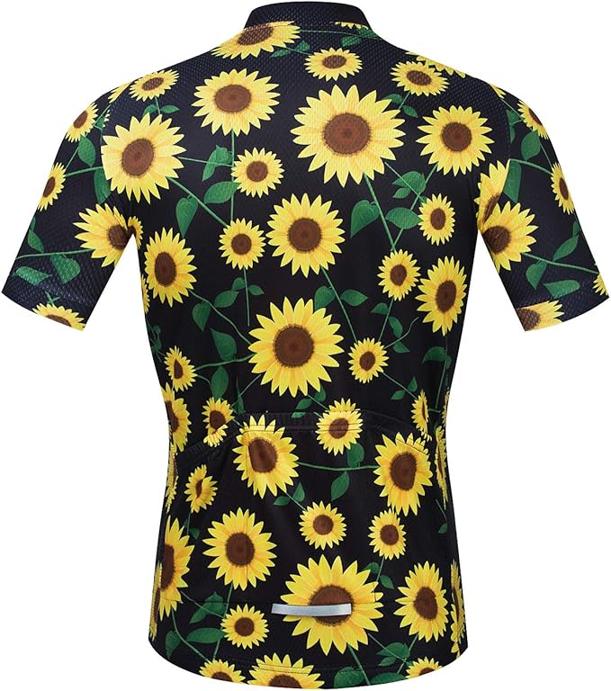 JPOJPO Men's Cycling Jersey Short Sleeved Mountain Bicycle Jerseys Breathable T- Shirt Tops S-3XL