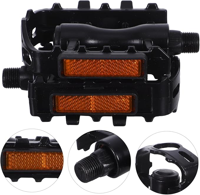 UPKOCH 1pair Aluminum Bike Pedals Platform Pedals Slip Spikes Ball Bearings for Night Riding Safety