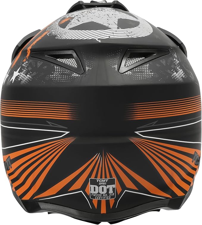 TCT-MOTORPARTS DOT Adult Full Face Motorcycle Helmet Off Road Dirt Bike Motocross ATV MTB Helmet for Men Women Medium