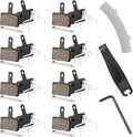 8 Pairs Bike Brake Pads,Disc Brake Pads,High-Performance Brake Pads Compatible with TRP Tektro Shimano Deore Br,Bike Disc Brakes,Semi-Metallic&Resin, with 3 Installation Tools