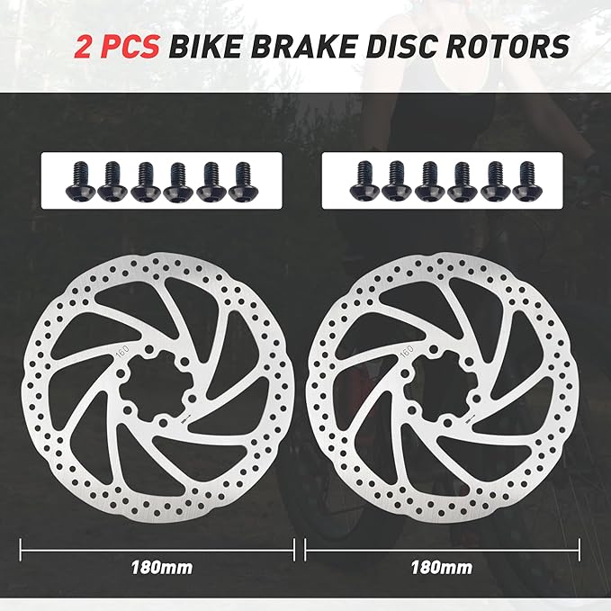 E830-Pro 2-Pin Power-off Connector 2-Pistons E-Bike Electric Power-Off Hydraulic Front/Rear/Set Brake with 160mm 6 bolts Disc Rotor, Hydraulic Disc Brake Caliper Lever for e-Bike, Fat Bike