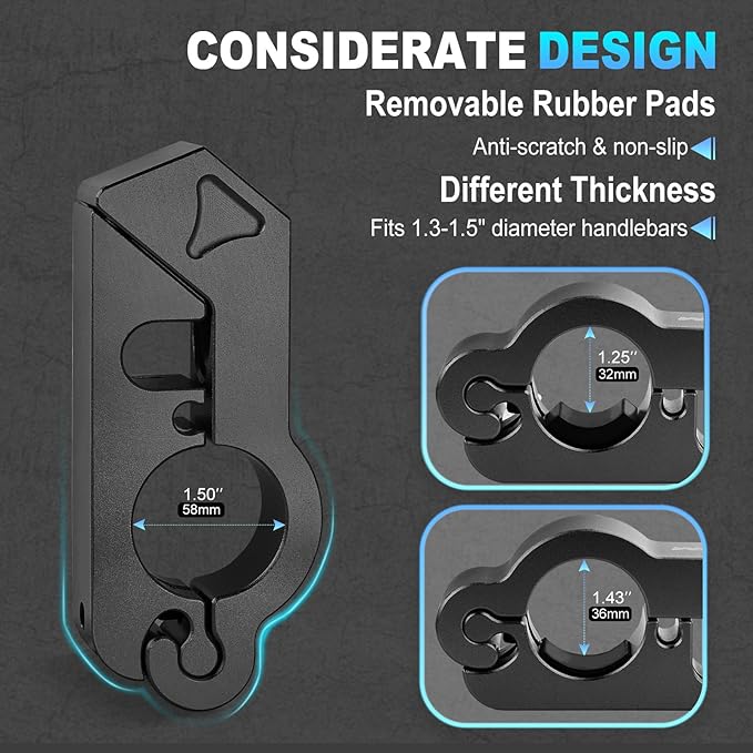 Motorcycle Lock Combo - Helmet and Brake Anti-Theft Grip for All Motorcycle, Bike, ATV, Scooter With Handlebar Diameters Within 1.3-1.5 Inches (Black)