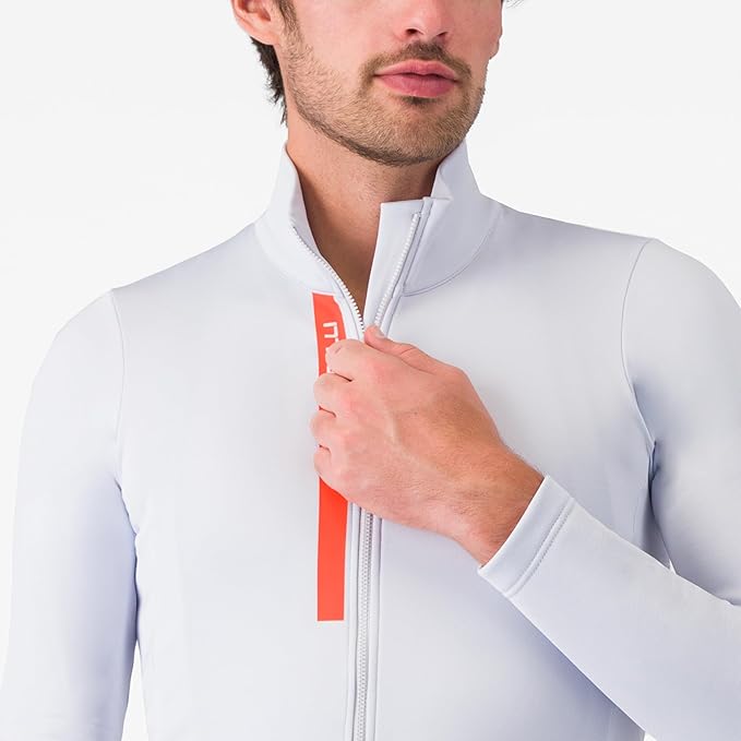 CASTELLI Men's Entrata Thermal Jersey, Long Sleeve Zip Up Fleece Insulated Base Layer for Winter Road Cycling I Gravel Biking