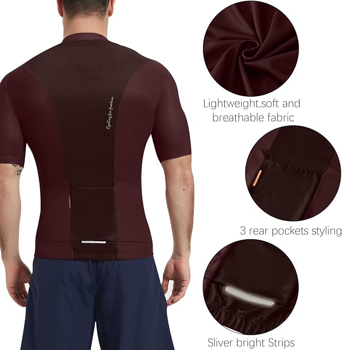 Santic Men’s Cycling Jersey Short Sleeve Bike Shirts for Men Bicycle Jacket with Pockets Breathable & Quick Dry Yorkson