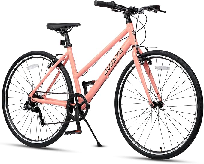 AVASTA Populus 700C Road Bike for Women with Kickstand, 15 17 Inch Lightweight Step Through Aluminum Alloy Frame, 7-Speed Drivetrain, Multiple Colors