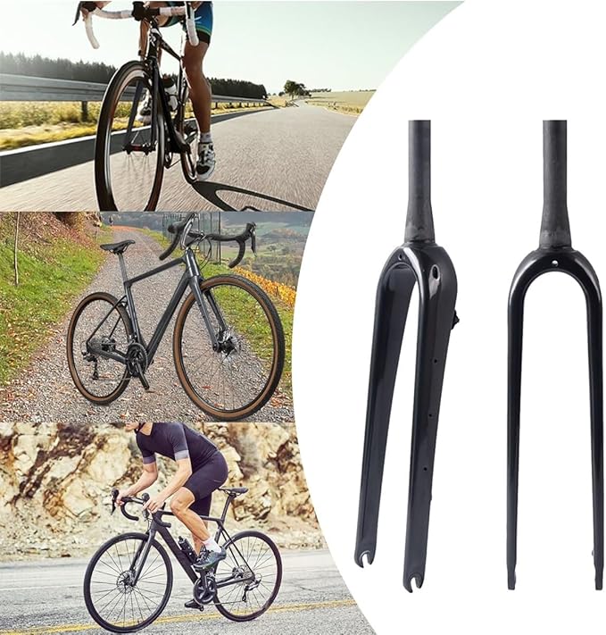 Gravel 700C Carbon Fiber Rigid Fork Road Bike Forks QR 9 * 100mm 1-1/8" 28.6mm Straight/Tapered Tube Hard Front Fork Front Fork Bikes for 55C Tires Disc Brake