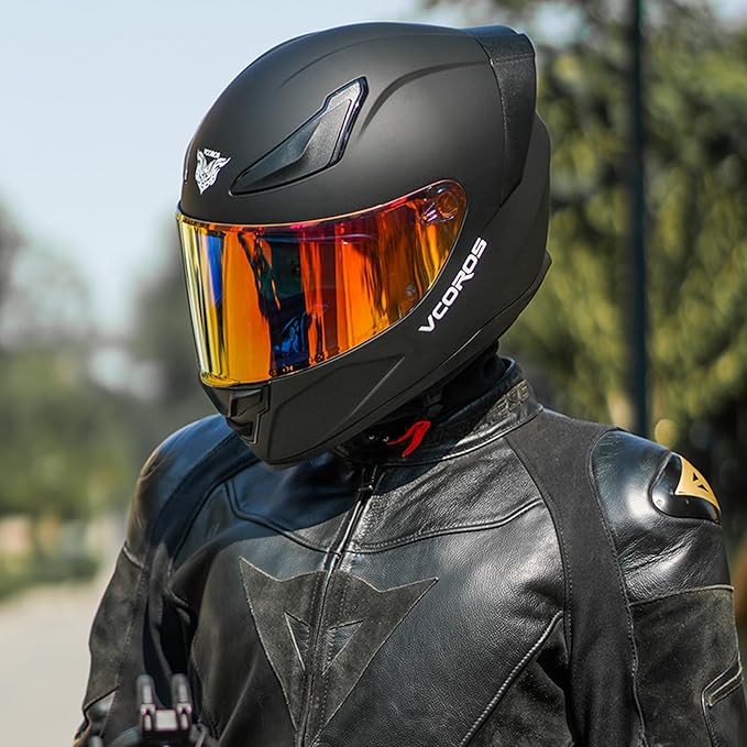 VCOROS Motorcycle Full Face Helmet for Unisex-Adults DOT Approved WS-609 Motorbike Street Bike Racing Helmets