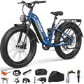 FREESKY Wildcat Ultra 3000W Electric Bike for Adults 105mile Long Range Step-Thru Ebike Motor 37MPH Dirt E Bike 25Ah Samsung Battery 26'' Fat Tire Electric Bicycle Full Suspension for Commute