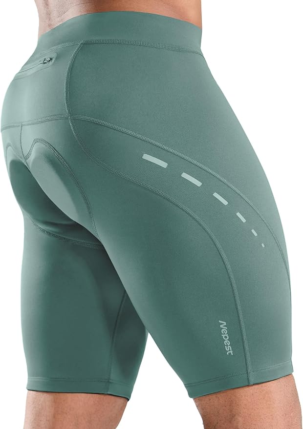 Nepest Men's Bike Shorts 4D Padded Cycling Road Biking Riding Biker Bicycle Mountain Cycle Shorts Zipper Pockets