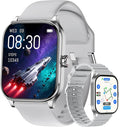 Smart Watch for Women Men with Text and Call, 2026 New AI Smartwatches with Heart Rate/SpO2/Sleep/Stress Monitor, 100+ Sports Modes, GPS Fitness Watches Compatible with iOS/Android (Silver, 1.96”)