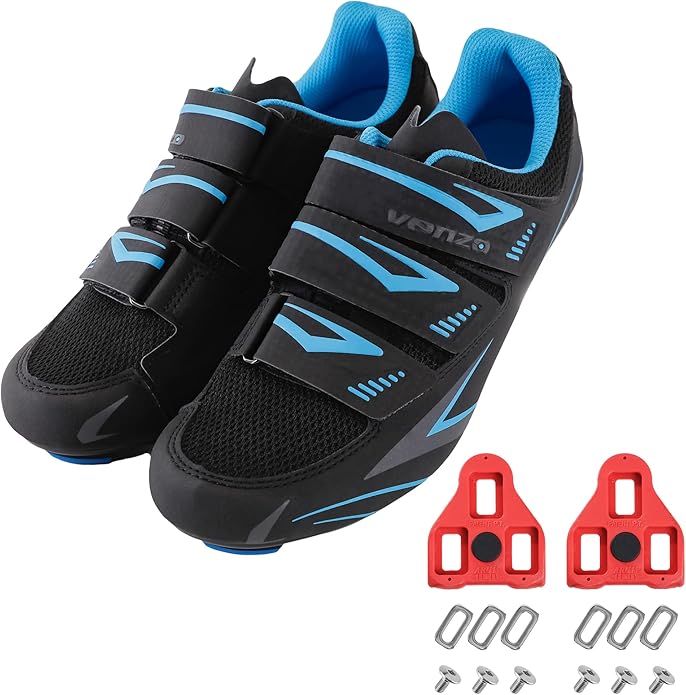 Venzo Bike Bicycle Women's Ladies Cycling Riding Shoes - Compatible with Peloton, Look Delta & for Shimano SPD-SL - Perfect for Road Racing Indoor Exercise Bikes 43 Black
