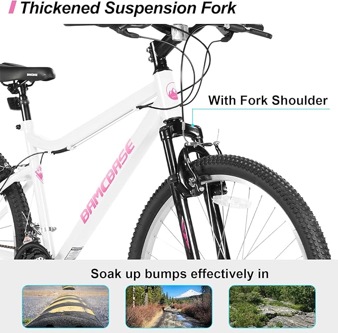 HILAND Adult 26 Inch Mountain Bike, Mens Womens Bicycle, High-Carbon Steel Frame Mountain Bicycle, Sport MTB for Adults, Multi-Color