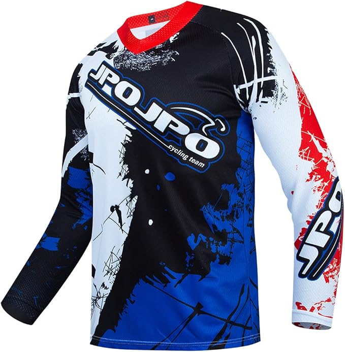 Men's Mountain Bike Jersey Long Sleeve MTB Off-Road Motocross Jersey Quick Dry Downhill&Motocross Shirts