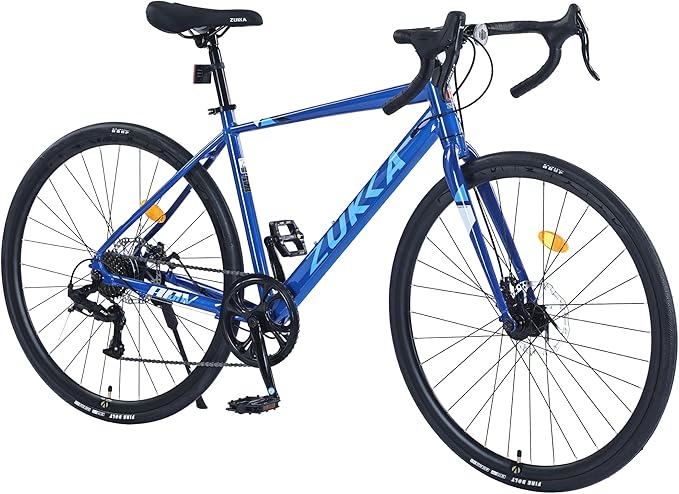 700C Hybrid Road Bike for Men & Women, 7/16/21/24 Speed, Lightweight Aluminum/Carbon Steel Frame Road Bike, Commuting/Racing Bike, Multiple Colors