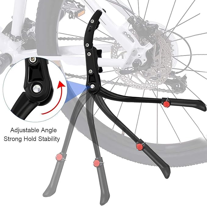 Bike Kickstand for Specialized Turbo Tero Turbo Vado Turbo Vado SL Venge Vita, Aluminum Adjustable Kickstand Foot Side Stand Suppor Rear Side Bicycle Stand with Non-Slip Rubber Foot,A