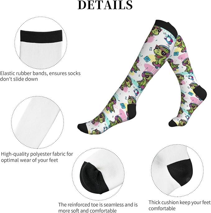 bassyil Compression Socks for Women & Men Circulation 15-20 mmHg Knee High Best Support for Nurses Travel Running Athletic