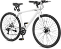 NAIZEA 700C Hybrid Bike for Adults, Aluminum Frame Step-Over Bicycle, 8-Speed Vintage Retro Road Bike for Men and Women, City Commuter Cycling, Multiple Colors