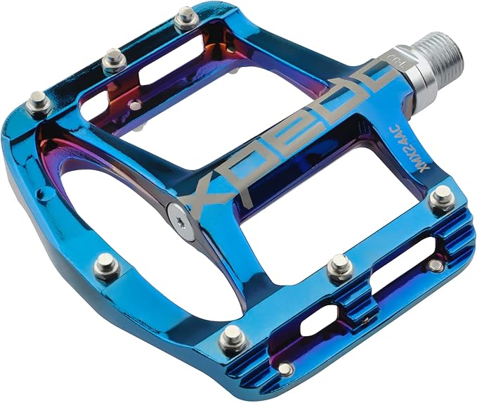 Xpedo Spry Flat Bicycling Pedals | Magnesium Body, 11mm Low-Profile, 106x100mm Platform, 28 Steel Replaceable Pins | MTB Trail/Enduro
