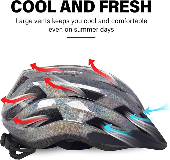 Bike Helmet for Adults Women Men Youth Kids, Lightweight Mountain Road Bicycle Cycling Helmets with Adjustable Dial & Removable Visor