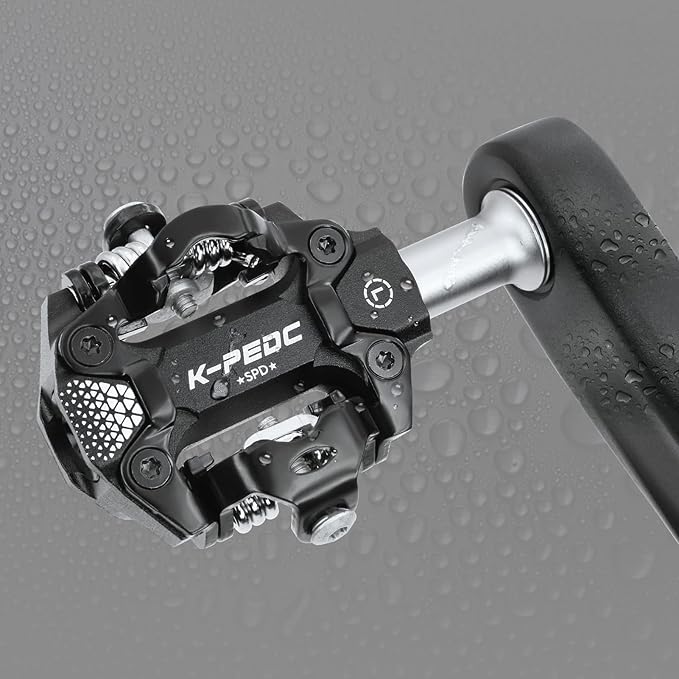 Compatible Clipless MTB Mountain Bike Pedal Dual Sided Lightweight Aluminum 9/16″ Platform Bicycle Pedals with Cleats for Road