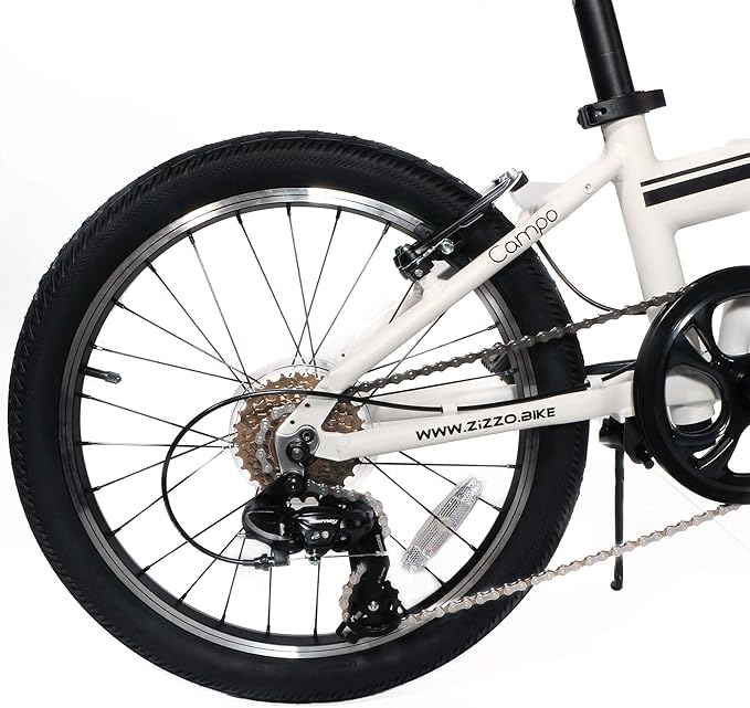 ZiZZO Campo 20 inch Folding Bike with 7-Speed, Adjustable Stem, Light Weight Frame