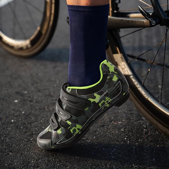 Men's Cycling Shoes – 2 & 3 Bolt Look Delta Cleat Spin Bike Shoes - Compatible with SPD Clips – Perfect for Indoor & Outdoor Road Cycling