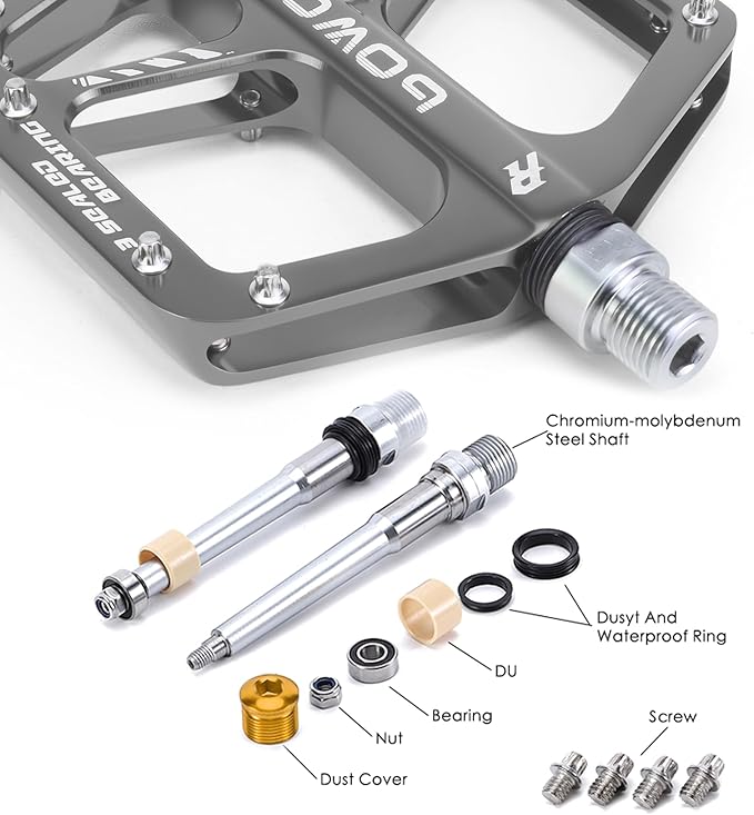 Bike Pedals 9/16" Lightweight Non-Slip Bicycle Platform Pedals - Fits Most Adult Bikes & Mountain Bikes &MTB, Road Bikes and Slip-Resistant Design