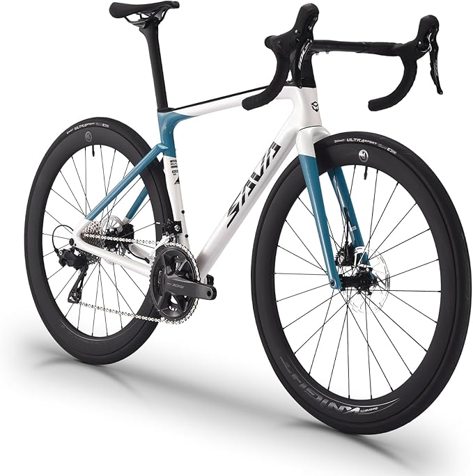 SAVADECK SLR7S Carbon Road Bike, T800 Carbon Fiber Frame Racing Bicycle with Shimano 105 R7120 24 Speed Groupset and Hydraulic Disc Brakes, Ultra-Light Carbon Bike