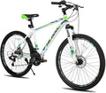 HILAND 26" MTB Mountain Bike for Men Women Adults, 18-Speed, Disc Brake, Lightweight Aluminum Frame, 3/6 Spoke Wheel