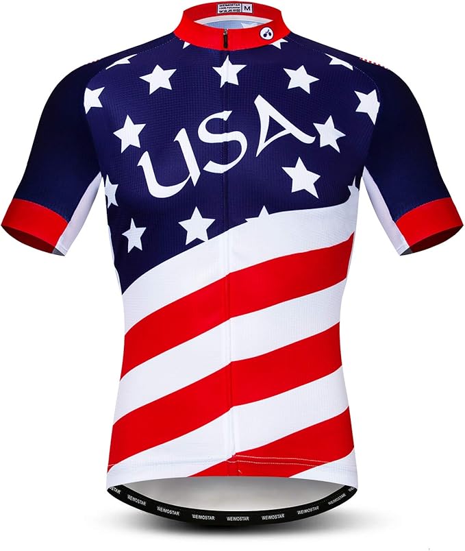 Cycling Jersey Mens Bike Shirt Biking Tops for Road Racing MTB BMX Dirt Road Quick Dry, Comfortable, Moisture Wicking