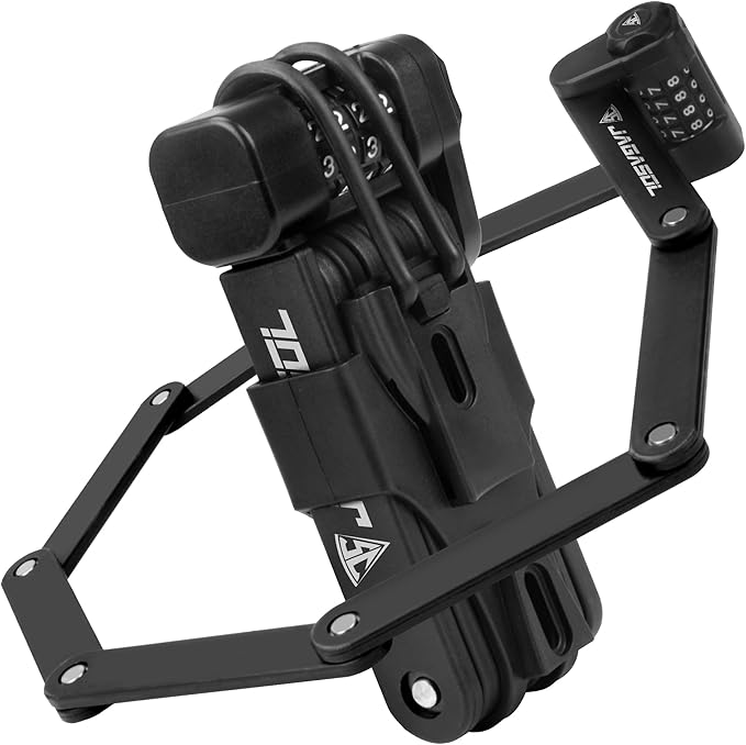 Compact Folding Bike Lock Compact Lightweight High Security Anti-Theft Bicycle Lock 33.46in with Combination Lock for Bikes or Scooters