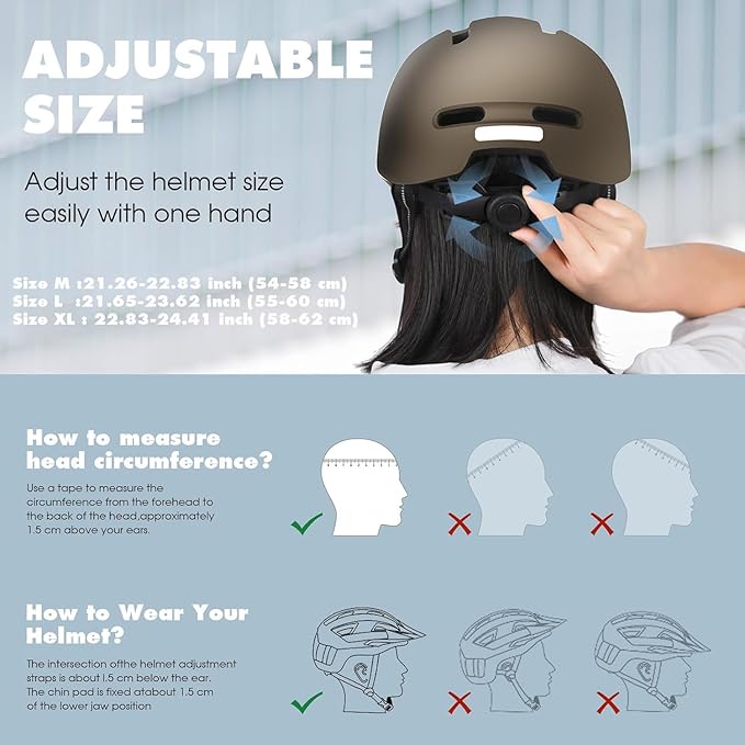 Shinmax Bike Helmet - Lightweight Adjustable Baseball Cap Style Cycling Helmet with Long Visor, Reflective Strip, for Urban Commuter, Mountain & Road Biking
