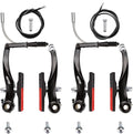 RUJOI Bike Brakes Set,Mountain Bike V Brakes Type,V-Brake Replacement Set for MTB, Road Bike,BMX,E Bike Black (2 Pack)…