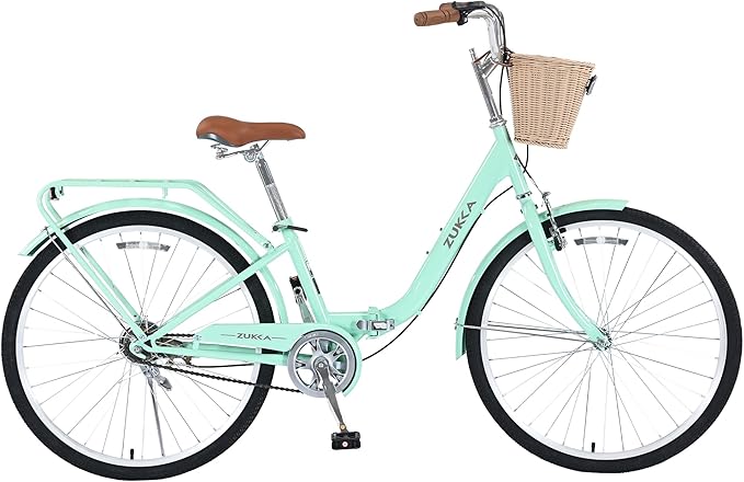 26 Inch Women's Folding Bike – Lightweight&Collapsible Frame with Dual Brakes,Single-Speed Commuter Bicycle for Adult,Multiple Color
