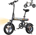 Electric Bike- Peak 500W, 20MPH, Up to 25+Miles, Waterproof Battery, Dual Disc Brakes,Rear Suspension, Stylish 14" Commuter E-Bike for City & Road Sand Mountain