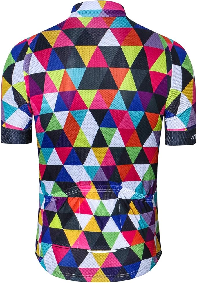 Cycling Jersey Short Sleeve USA Style Bike Tops with Pocket Reflective Stripe