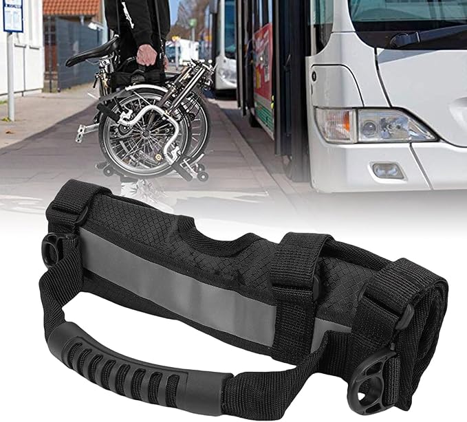 Folding Bike Carry Strap, Dual Mode Hand Shoulder Strap with Folding Bicycles Nylon Webbing Portable Bike Carrier for Commute and City Riding