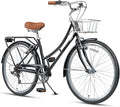 AVASTA Vela Hybrid Bike for Adult Women Female Lightweight Step Through 26 Inch High Tensile Steel Frame City Commuter Comfort Lady Bicycle, 6-Speed, Multiple Colors
