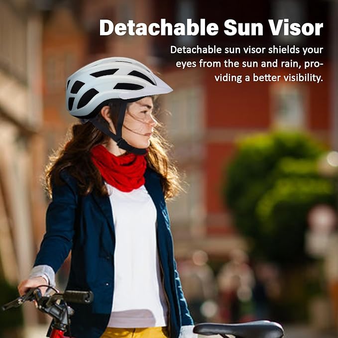 Bike Helmet for Adults Women Men Youth Kids, Lightweight Mountain Road Bicycle Cycling Helmets with Adjustable Dial & Removable Visor