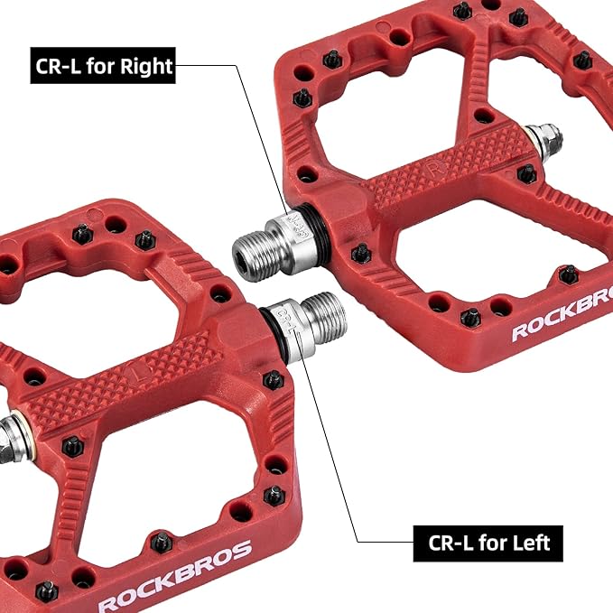 ROCKBROS Mountain Bike Pedals Flat MTB Pedals Nylon Fiber Bicycle Platform Pedals for Road Mountain BMX MTB Bikes