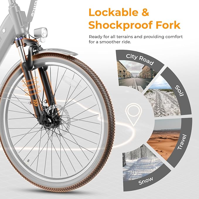 Heybike Cityscape 2.0 Electric Bike for Adults with 1200W Motor Peak, 468Wh Removable Battery, up to 50Miles 24MPH 26" Electric Commuter Bike with 7-Speed, UL Certified